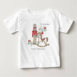 ナツクラッカー・ロッキング・ホース・クリスマス・ツリー ベビーTシャツ