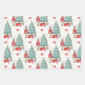 ナツクラッカー、揺れ馬、クリスマスツリー ラッピングペーパーシート (正面3)