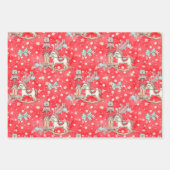 ナツクラッカー、揺れ馬、クリスマスツリー ラッピングペーパーシート (正面2)