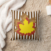 ナツメグストライプ秋の葉 クッション (ブランケット)