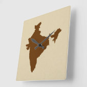 ナツメグスパイスムーズインド スクエア壁時計 (傾斜)