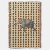 ナツメグスパイスモーズドットとゾウ スローブランケット (正面縦)
