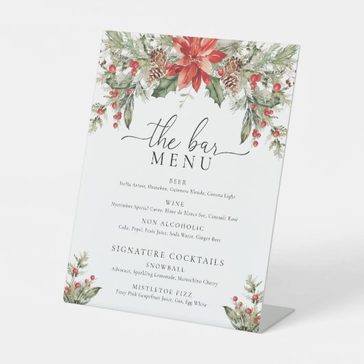 ナツメグノールクリスマスザバードリンクのメニュー 台座サイン (正面)