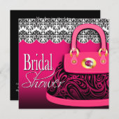 ナディアのカスタムで優雅な財布のブライダルシャワー 招待状 (正面/裏面)