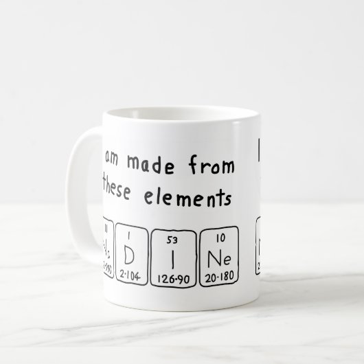 ナディンの周期表の名前のマグ コーヒーマグカップ (正面左)