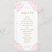 ナディーン結婚式 プログラム |茶の長さ(ピンクと金ゴールド) (正面/裏面)