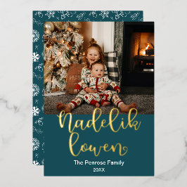 ナデリックローエン、コーンワルのメリークリスマスエレガント。 箔シーズンカード