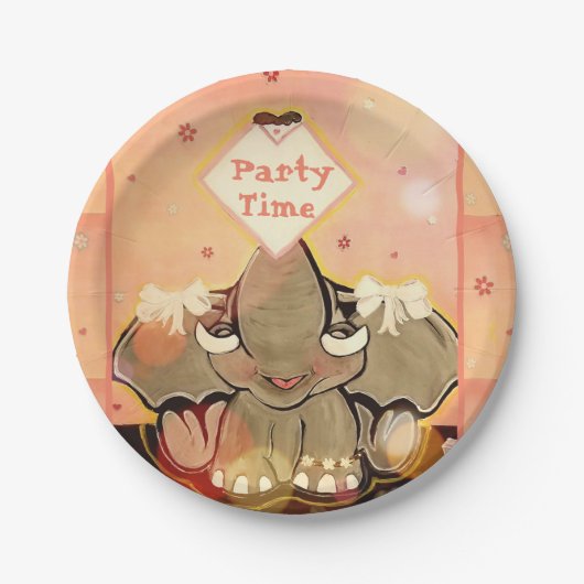ナトシャザエレファントスペラーパーティープレート ペーパープレート (正面)