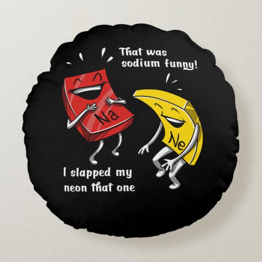 ナトリウム科学のジョークおもしろいだった化学 ラウンドクッション (正面)
