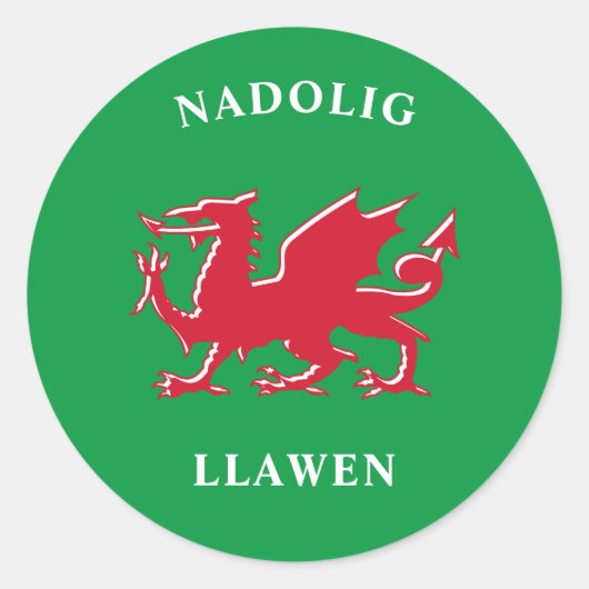 ナドリグローエンウェルシュシンプルーセルティックメリークリスマス ラウンドシール (正面)