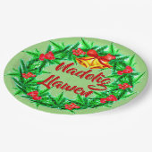 ナドリッグ・ローエン・ウェルシュ・メリー・クリスマス9" ペーパープレート (アングル)