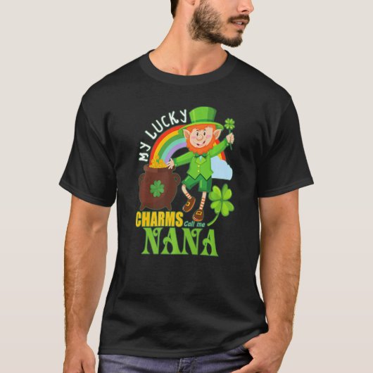 ナナおもしろいパディーデーSt patricksラッキーチャームコール Tシャツ (正面)