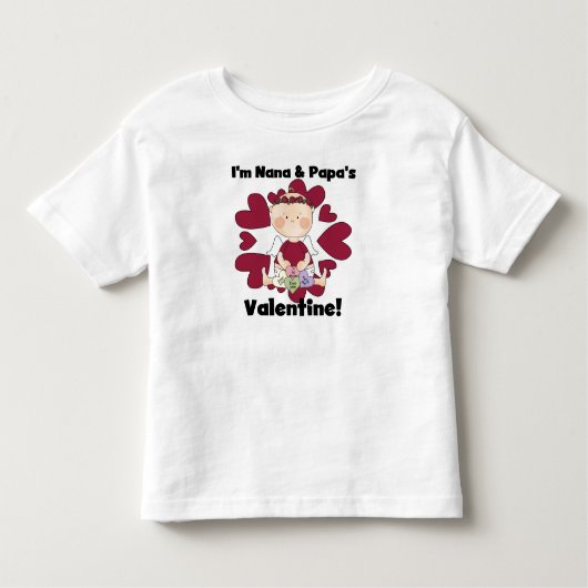 ナナおよびパパのバレンタインのTシャツ トドラーTシャツ (正面)