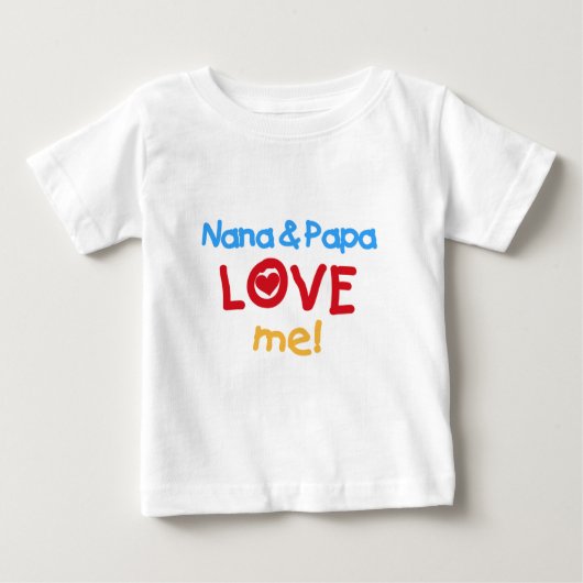 ナナおよびパパは私を愛します ベビーTシャツ (正面)