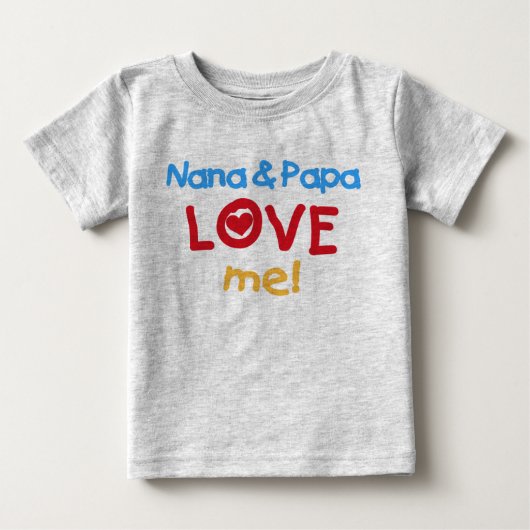 ナナおよびパパは私を愛します ベビーTシャツ (正面)