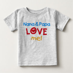 ナナおよびパパは私を愛します ベビーTシャツ