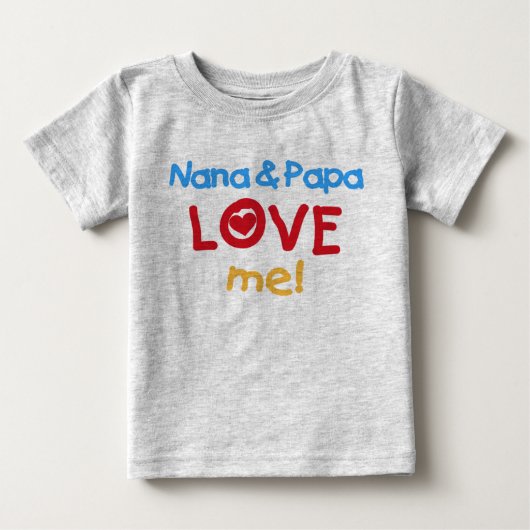 ナナおよびパパは私を愛します ベビーTシャツ (正面)