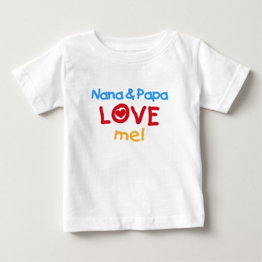 ナナおよびパパは私を愛します ベビーTシャツ (正面)
