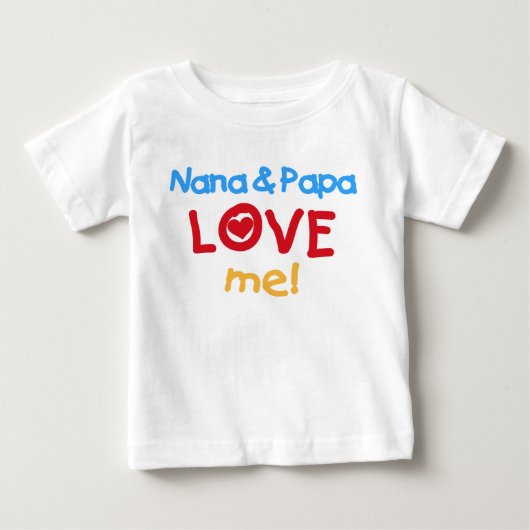 ナナおよびパパは私を愛します ベビーTシャツ (正面)