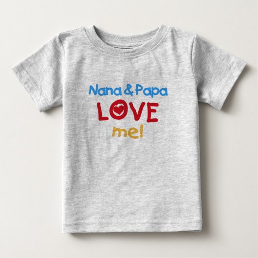 ナナおよびパパは私を愛します ベビーTシャツ (正面)