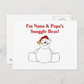 ナナとパパの寄り添うクマTシャツとギフト ポストカード (正面/裏面)