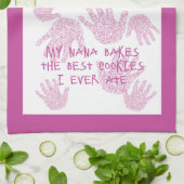 ナナのキッチンオーキッドパープル祖母の贈り物 キッチンタオル (折り畳み)