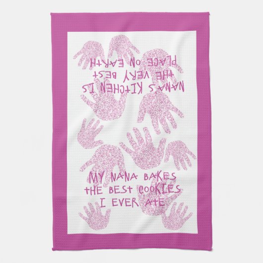 ナナのキッチンオーキッドパープル祖母の贈り物 キッチンタオル (縦)
