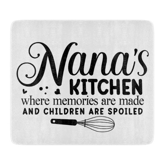 ナナのキッチンガラスの切断板 カッティングボード (正面)