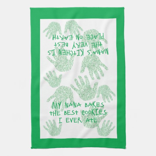 ナナのキッチングリーン祖母の贈り物 キッチンタオル (縦)