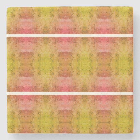 ナナのハート(ピンクと黄)  ストーンコースター (正面)