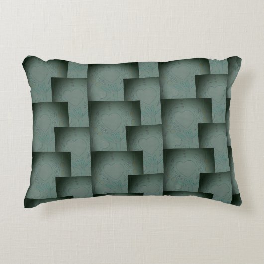 ナナのハート(ブラック&グレー) アクセントクッション (正面)