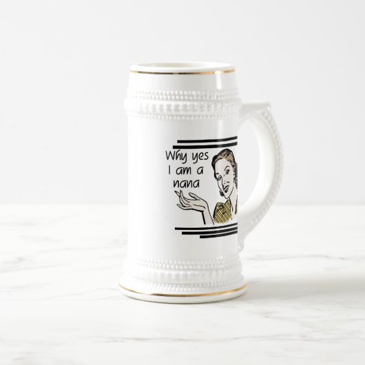 ナナのレトロのTシャツおよびギフト ビールジョッキ (正面右)