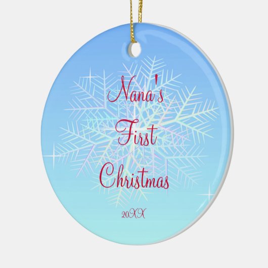 ナナの初めてのクリスマスの雪片のオーナメント セラミックオーナメント (左)