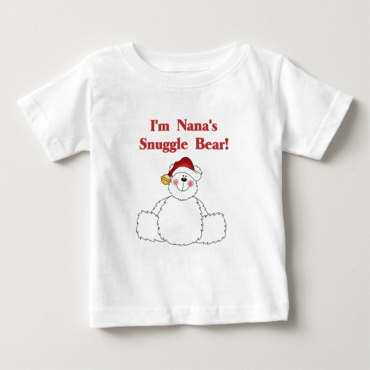 ナナの寄り添いクマのクリスマス休暇 ベビーTシャツ (正面)