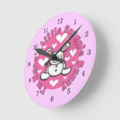 ナナの小さな寄り添いバニー ラウンド壁時計 (傾斜)