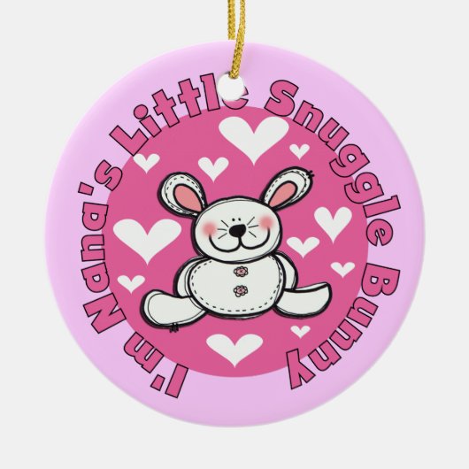 ナナの少し抱擁のバニー セラミックオーナメント (正面)