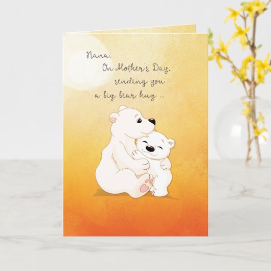 ナナの母の日が抱きしめる カード (黄色い花)
