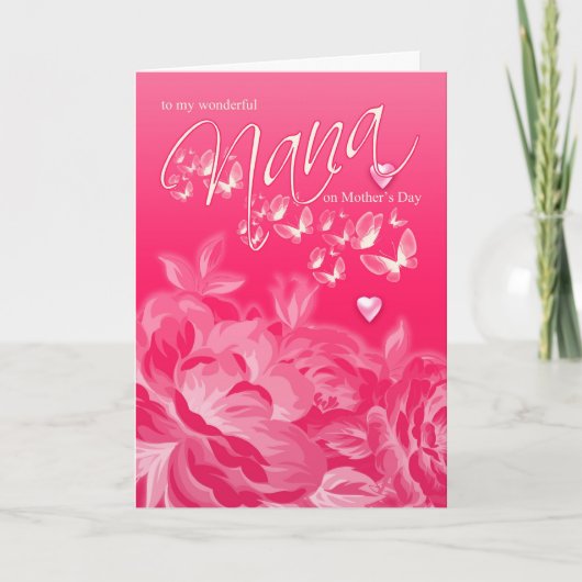 ナナの母の日カード花および蝶 カード (正面)