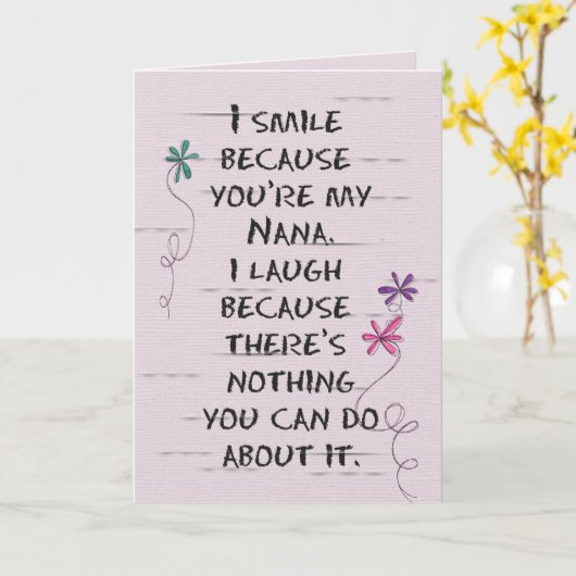 ナナの誕生日とグリッター花カード カード (黄色い花)