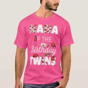 ナナの誕生日ツインフローラファミリーレディバグバット Tシャツ