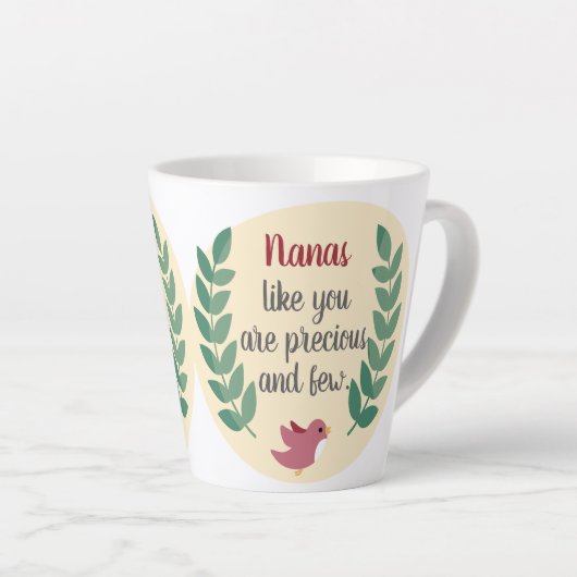 ナナはお前のよう大切で、おばあちゃんの鳥も少ない カフェラテマグ (右アングル)