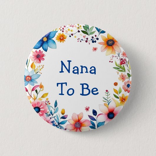 ナナはフローラピンクと青の赤ちゃんシャワーになる 缶バッジ (正面)