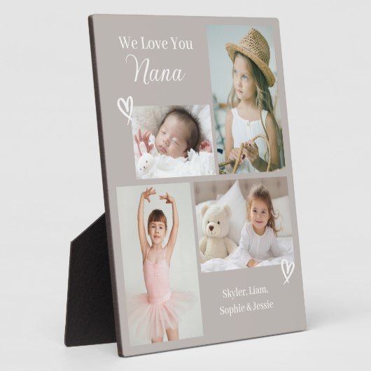 「ナナへ愛をこめて」孫たちの写真コラージュ フォトプラーク (側面)