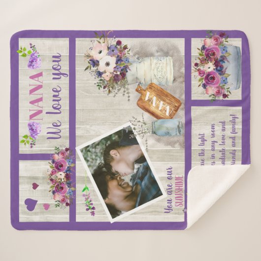 ナナウィラブユーの写真フローラ |木目スクリプト文字 シェルパブランケット (正面(横))