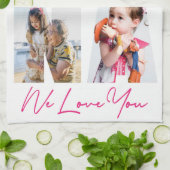 ナナウエブラブユーフォトコラージュ記念物 キッチンタオル (折り畳み)