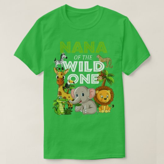 ナナオブザワイルドワン動物園誕生日サファリジャングルアン Tシャツ (デザイン正面)