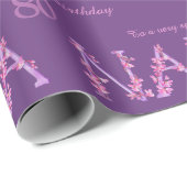 ナナオーキッド水彩画80歳誕生日 ラッピングペーパー (ロールコーナー)