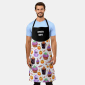 ナナカラフルのハロウィン治療パターンエプロン エプロン (着用した状態)