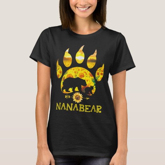 ナナクマひまわりおもしろいの母の日のプレゼント Tシャツ (正面)