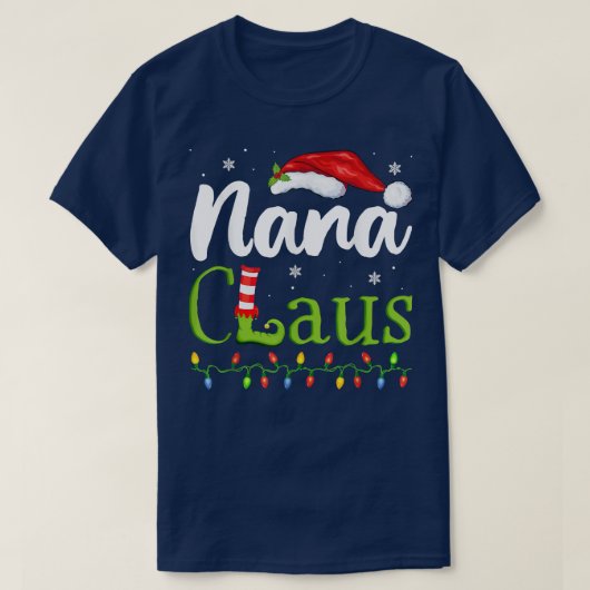 ナナクロースおもしろいおばあちゃんサンタパジャマスクリスマスI Tシャツ (デザイン正面)